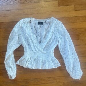 The Kooples White Lace Blouse